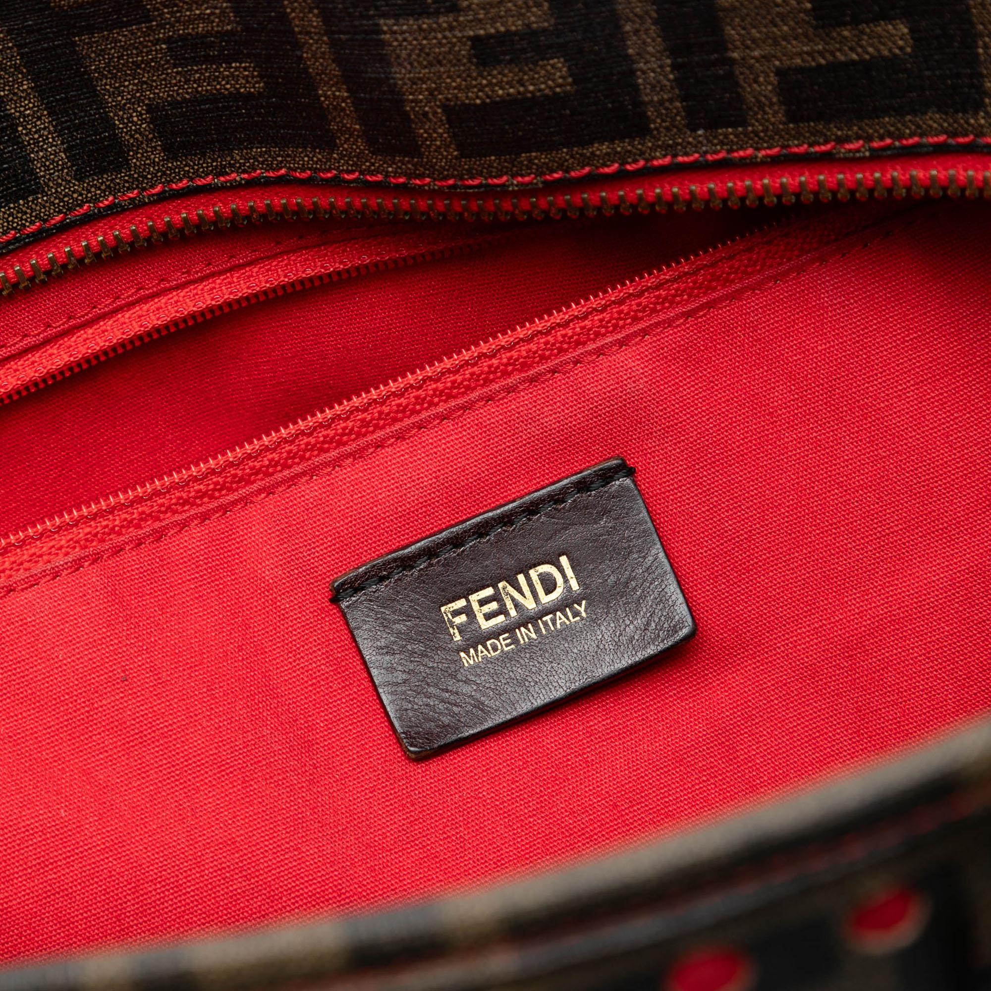 Fendi Medium Zucca Perforated Coated Canvas Roll Tote