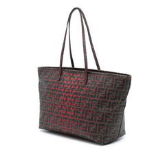 Fendi Medium Zucca Perforated Coated Canvas Roll Tote