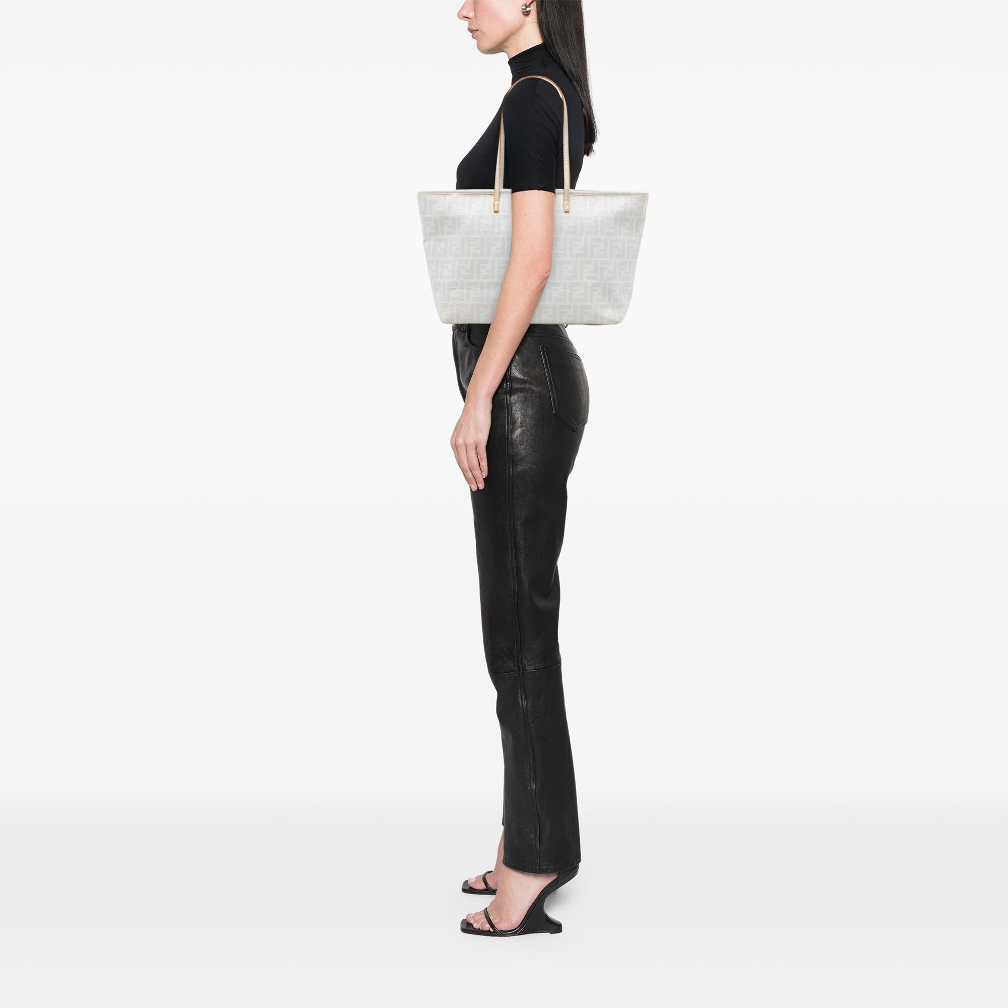 Fendi Medium Zucca Spalmati Roll Tote