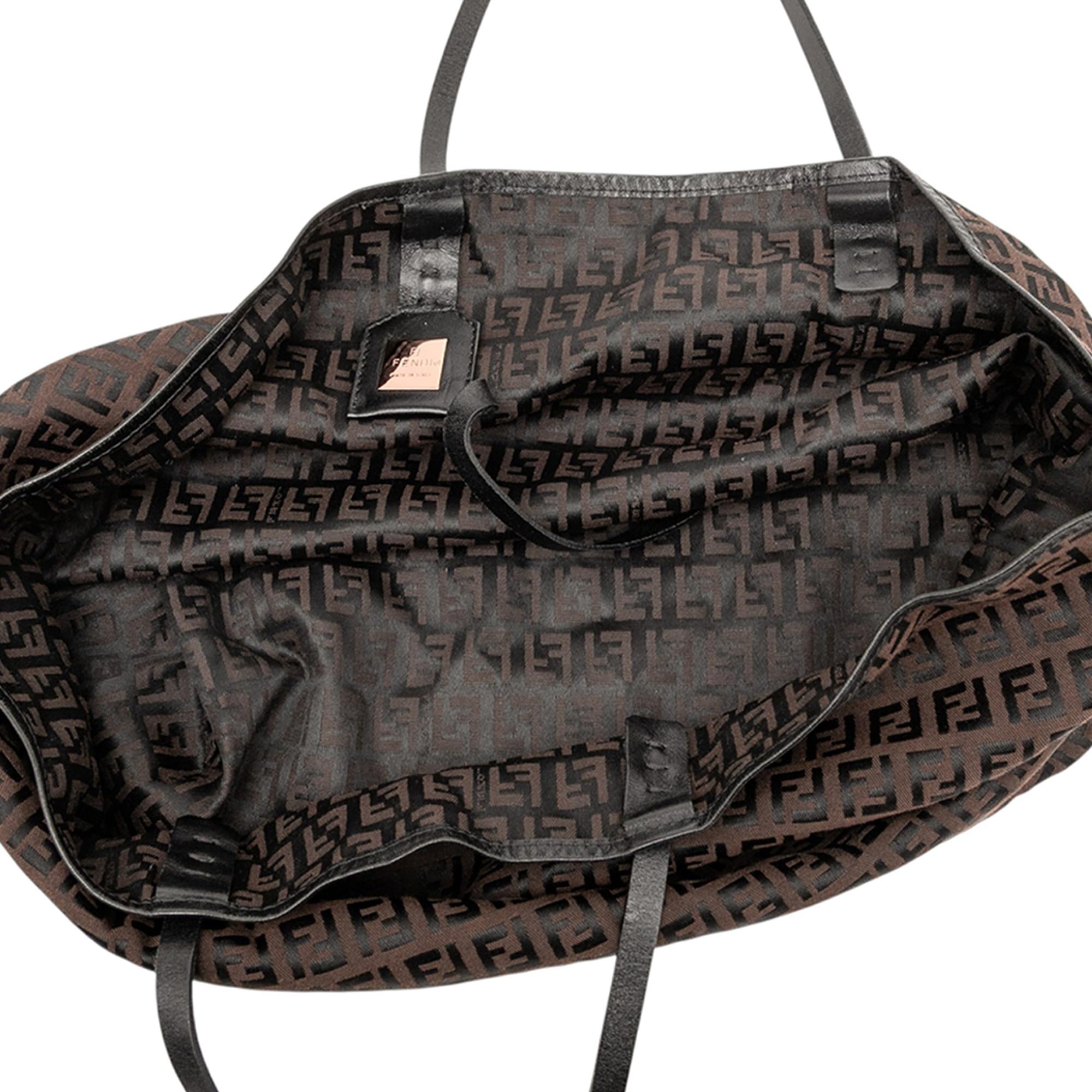 Fendi Medium Zucchino Canvas Roll Tote