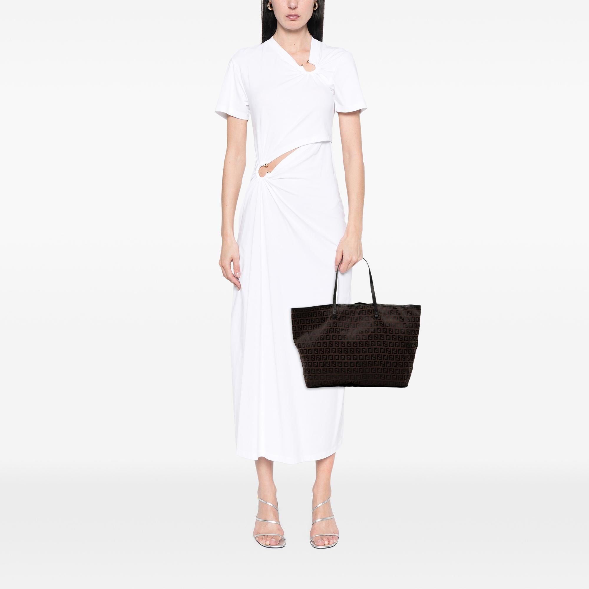 Fendi Medium Zucchino Canvas Roll Tote