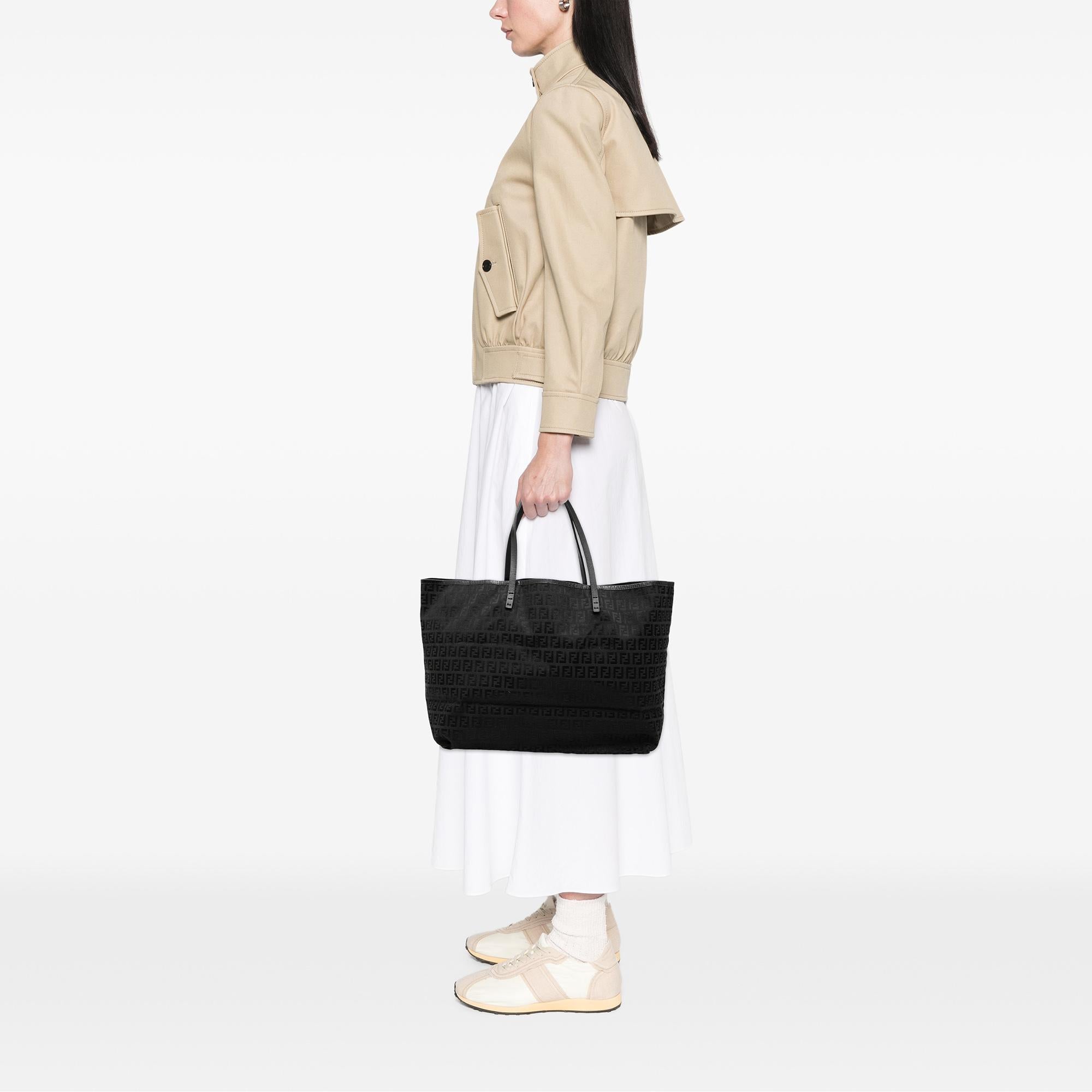 Fendi Medium Zucchino Canvas Roll Tote