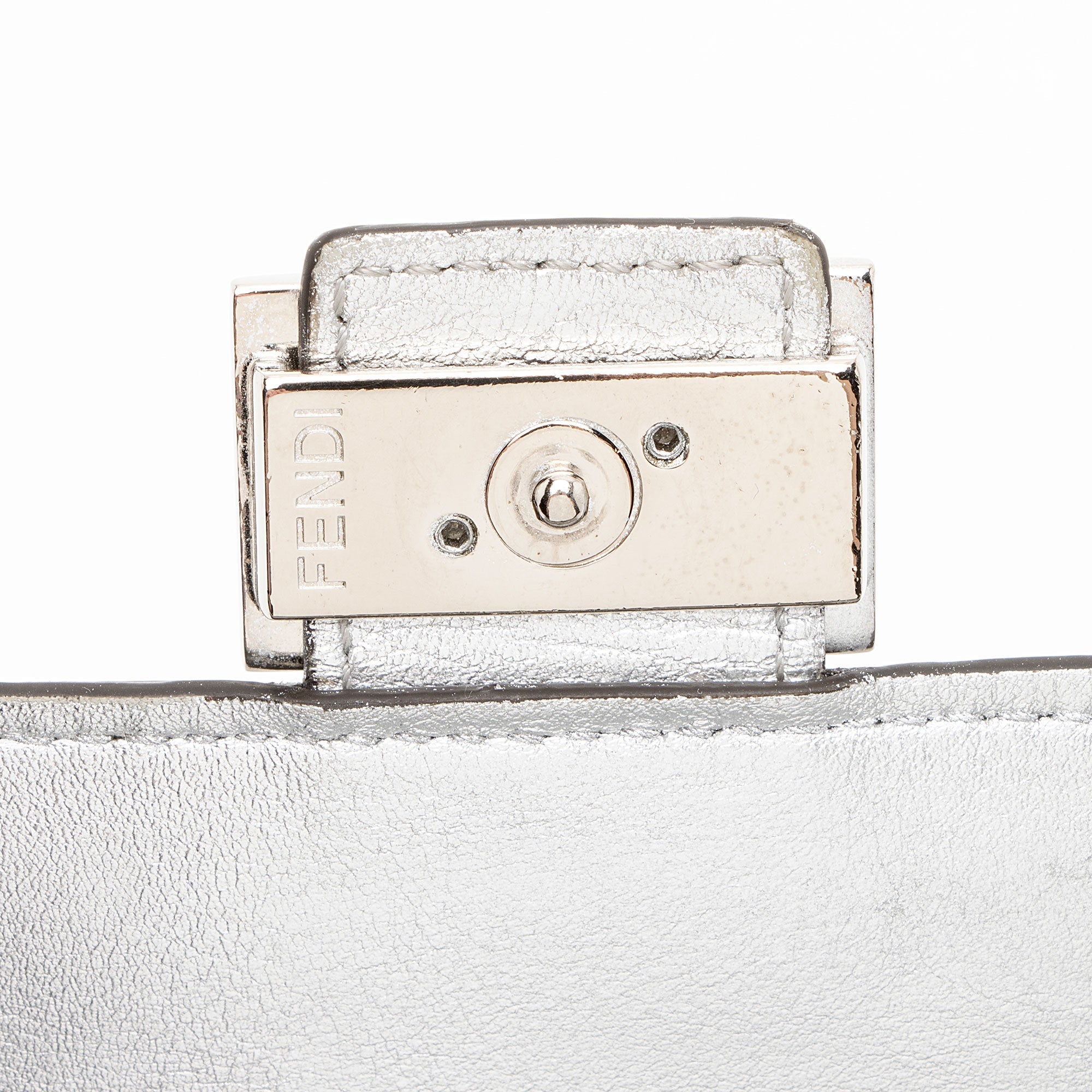 Fendi Metallic Embossed FF Nappa Leather Baguette Continental Wallet