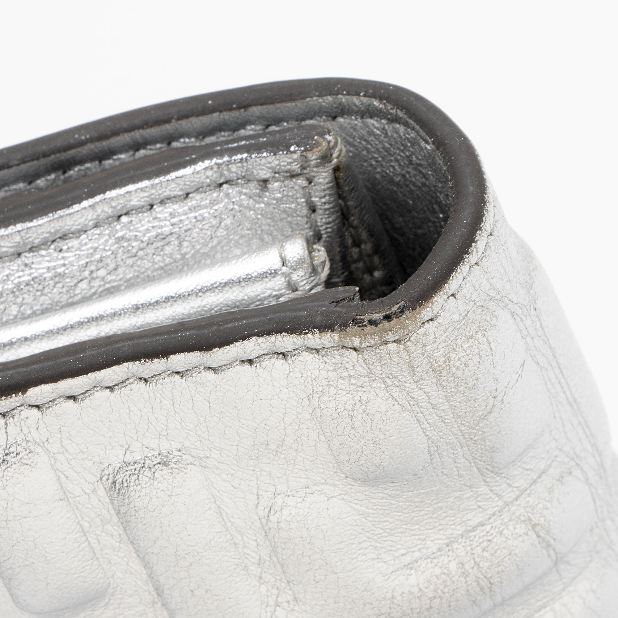 Fendi Metallic Embossed FF Nappa Leather Baguette Continental Wallet