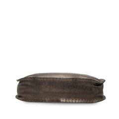 Fendi Metallic Pebbled Leather Selleria Shoulder Bag
