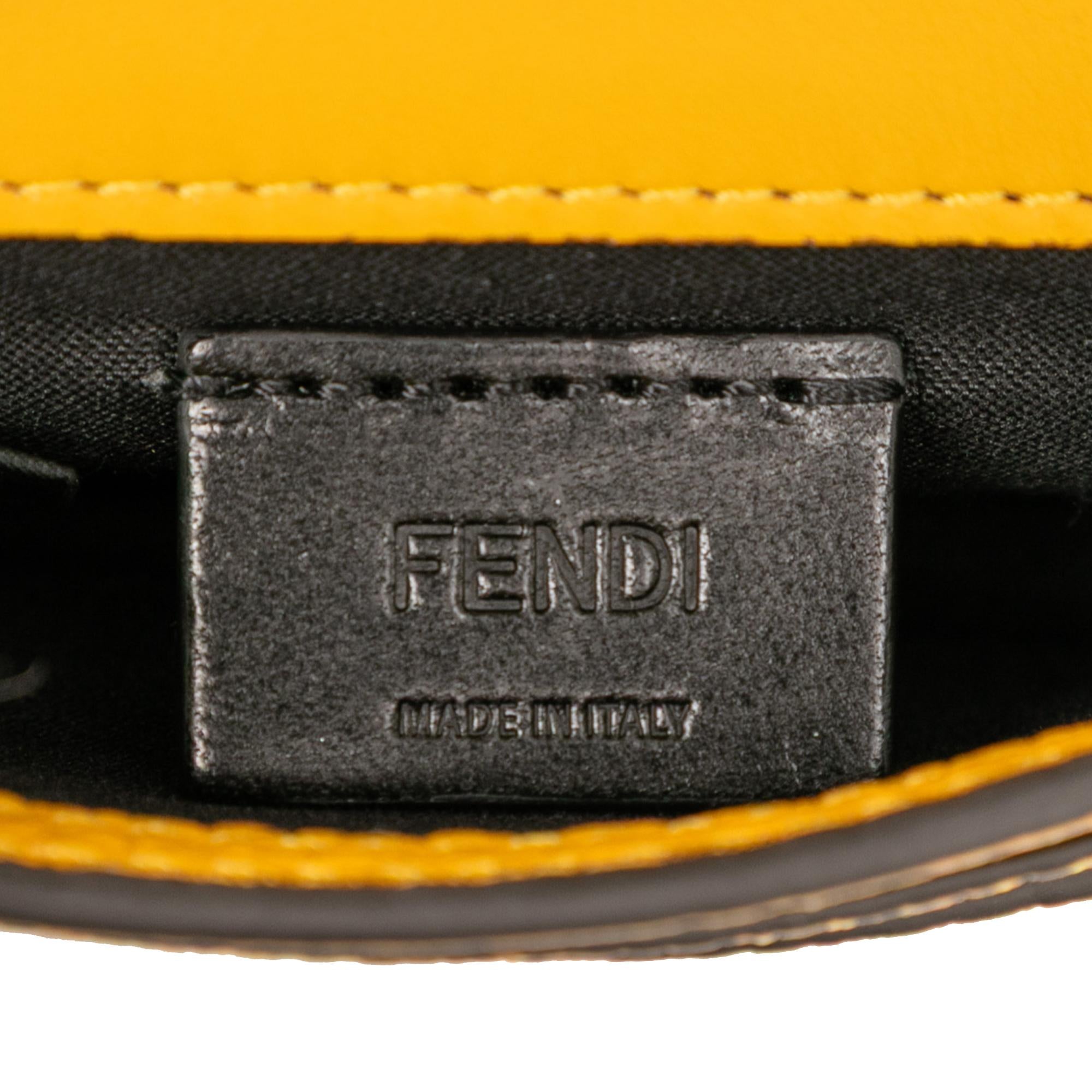 Fendi Micro Leather Flat Baguette Crossbody