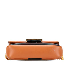 Fendi Mini Bicolor Nappa Apolo Chain Baguette Shoulder Bag