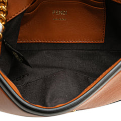 Fendi Mini Bicolor Nappa Apolo Chain Baguette Shoulder Bag