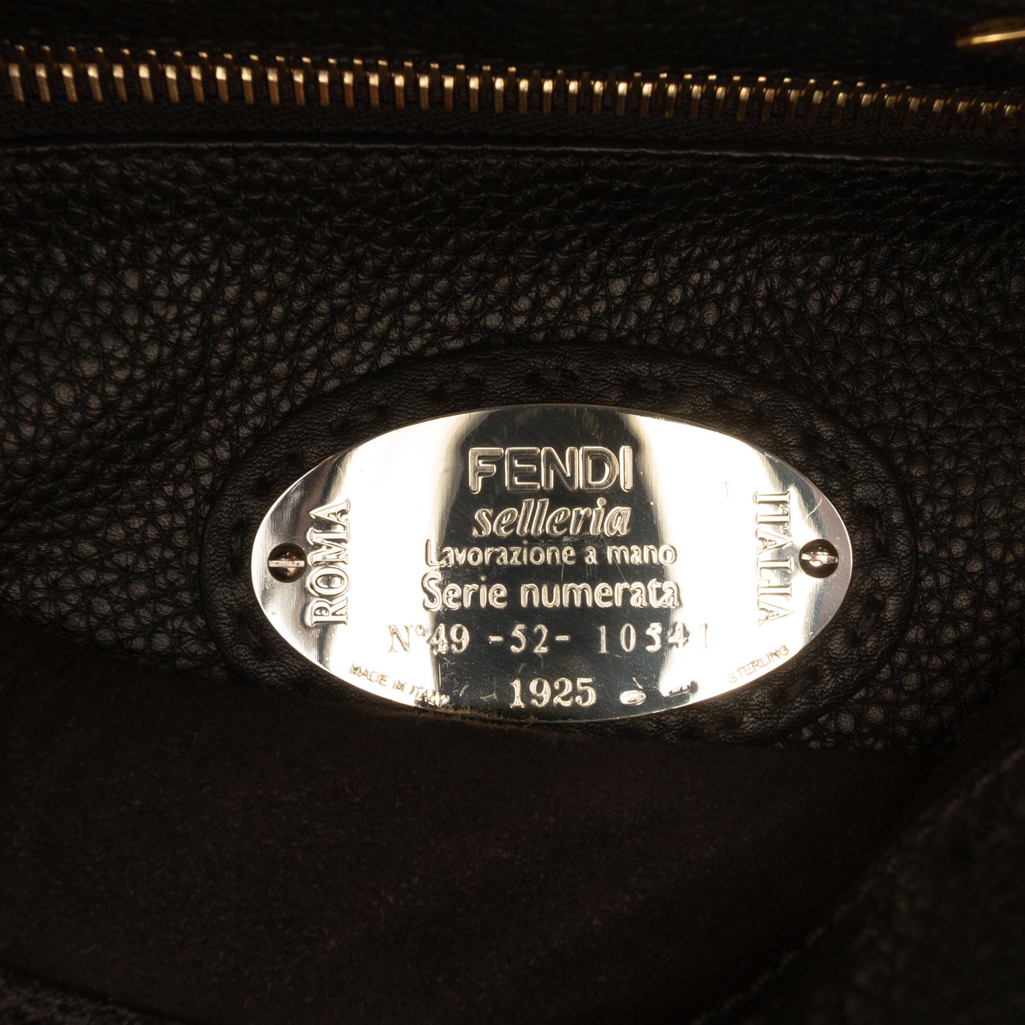 Fendi Mini Calfskin Romano Selleria Peekaboo Iconic Fit Satchel