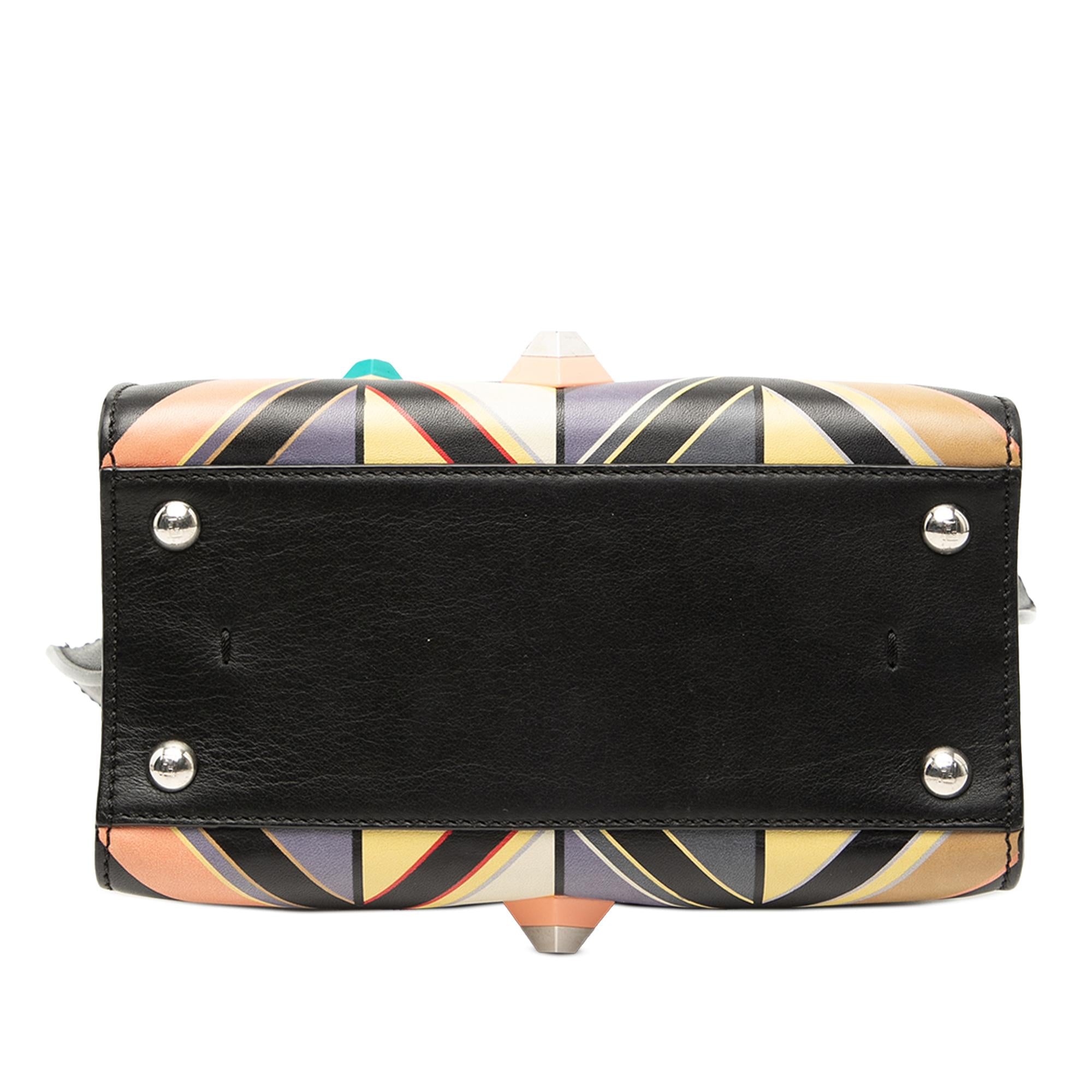 Fendi Mini Calfskin Studded Geometric 3Jours Satchel