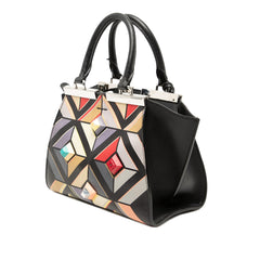 Fendi Mini Calfskin Studded Geometric 3Jours Satchel