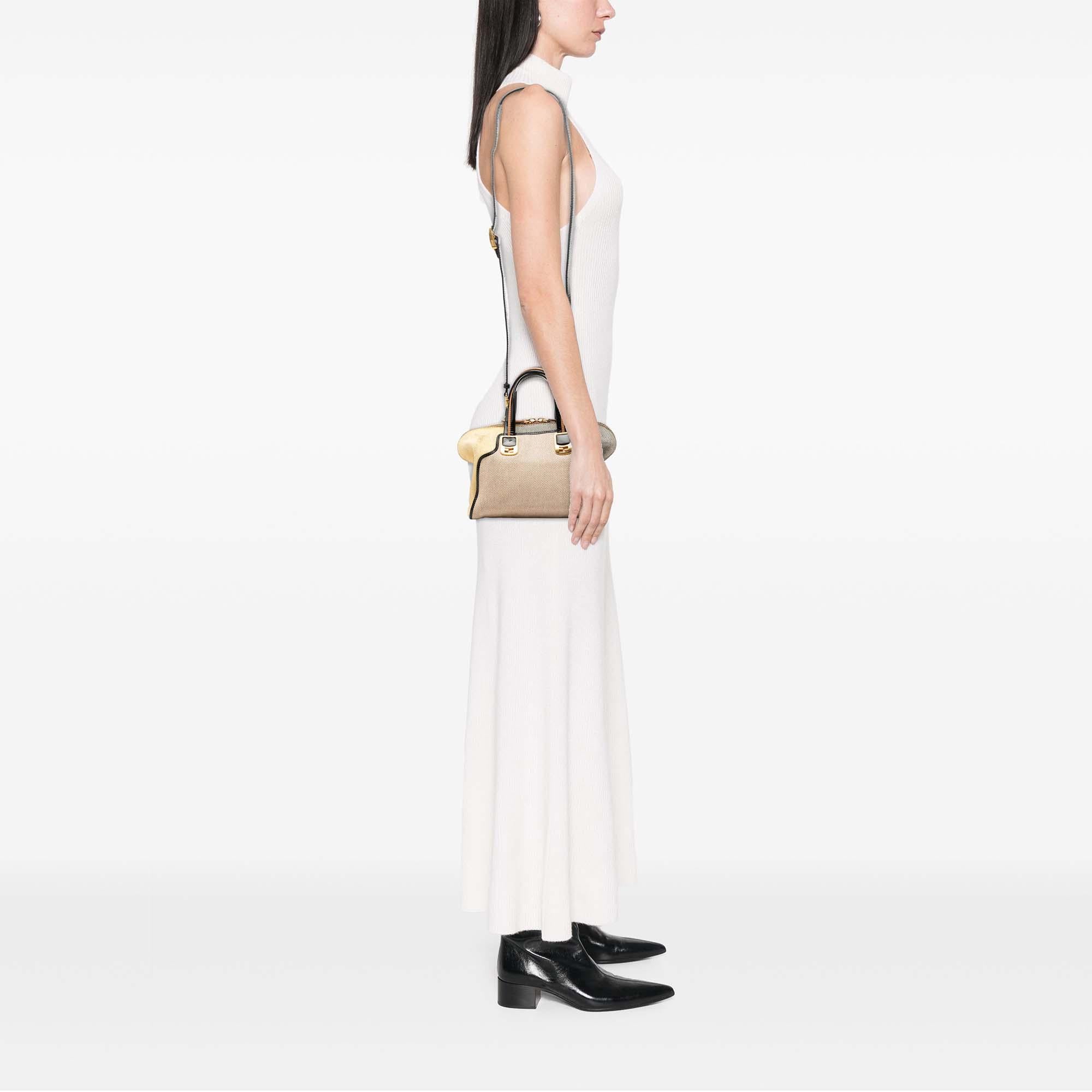 Fendi Mini Canvas Colorblock Chameleon Satchel