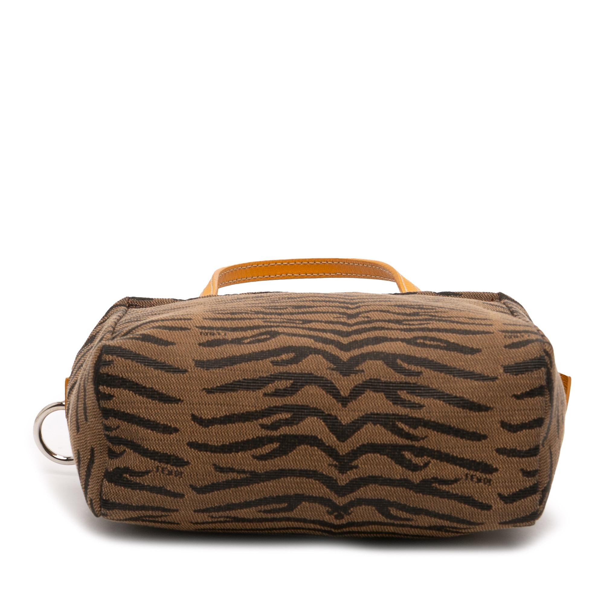 Fendi Mini Canvas Zebra Print Handbag