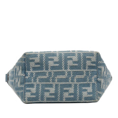 Fendi Mini Denim Effect FF Jacquard Roll Satchel