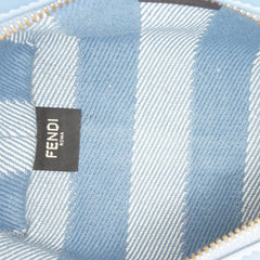 Fendi Mini Denim Effect FF Jacquard Roll Satchel