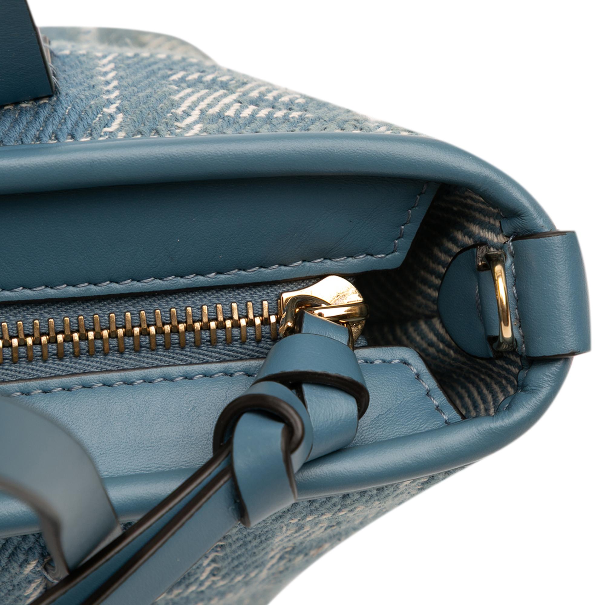 Fendi Mini Denim Effect FF Jacquard Roll Satchel