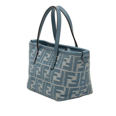 Fendi Mini Denim Effect FF Jacquard Roll Satchel
