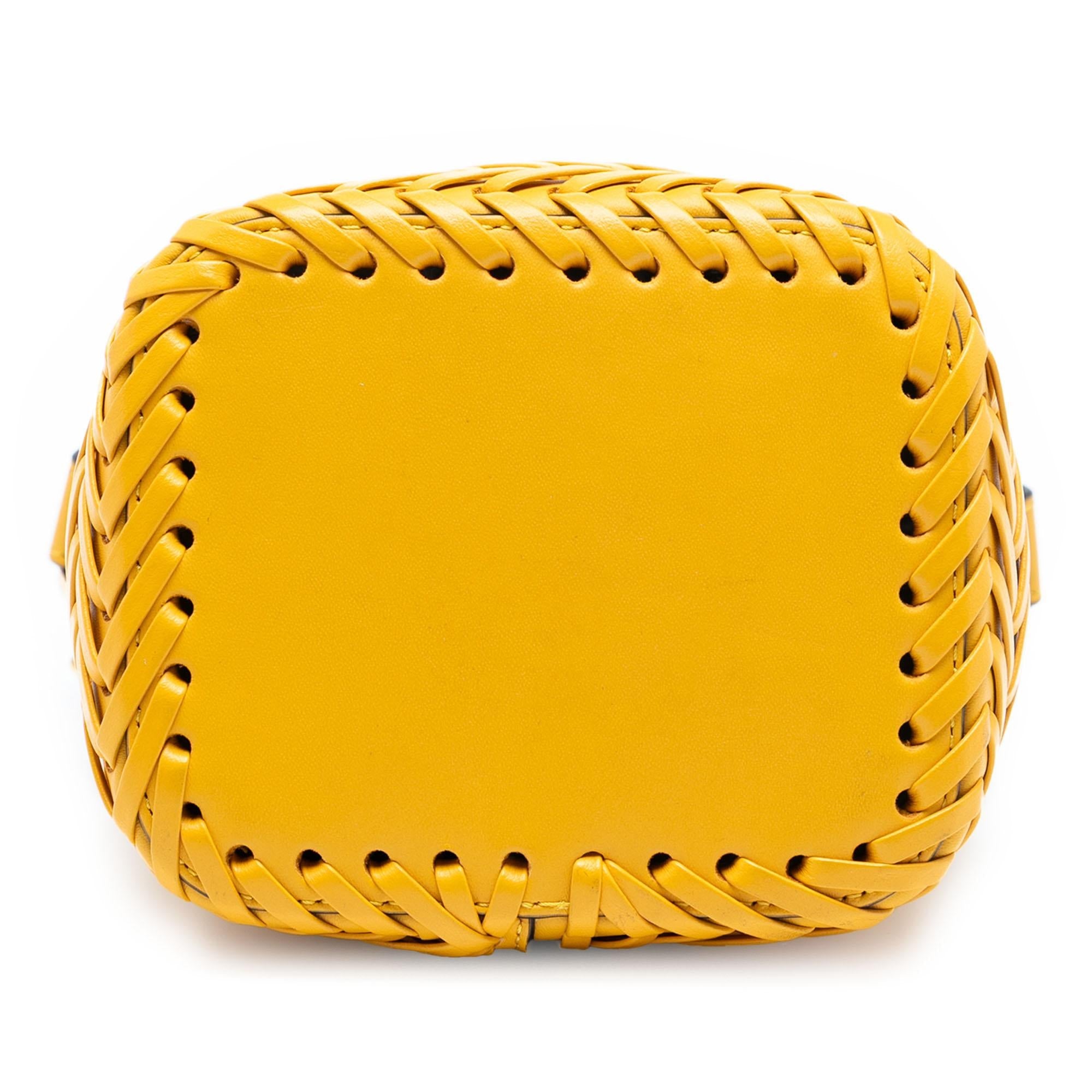 Fendi Mini Embossed Leather Whipstitch Mon Tresor Bucket Bag