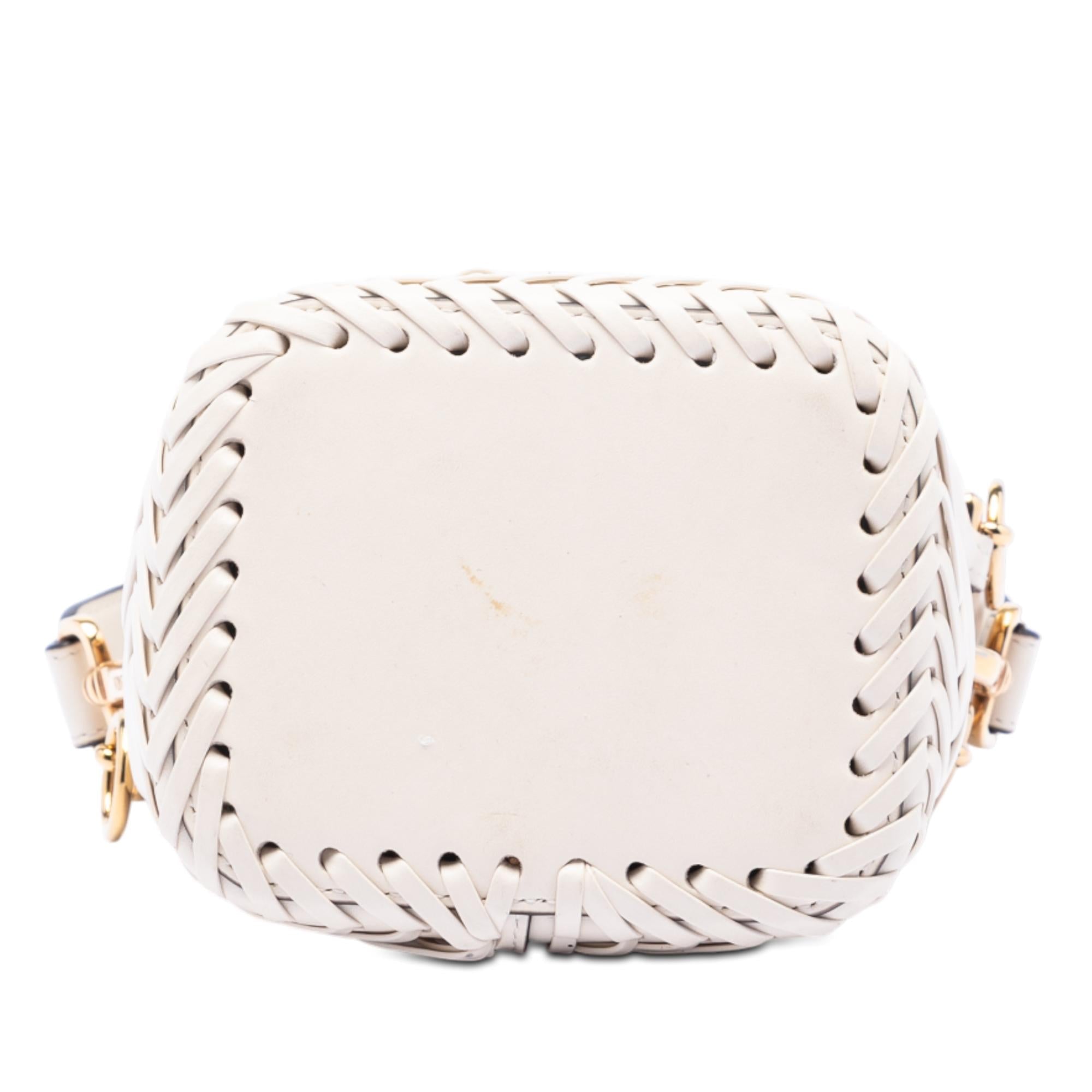 Fendi Mini Embossed Leather Whipstitch Mon Tresor Bucket Bag