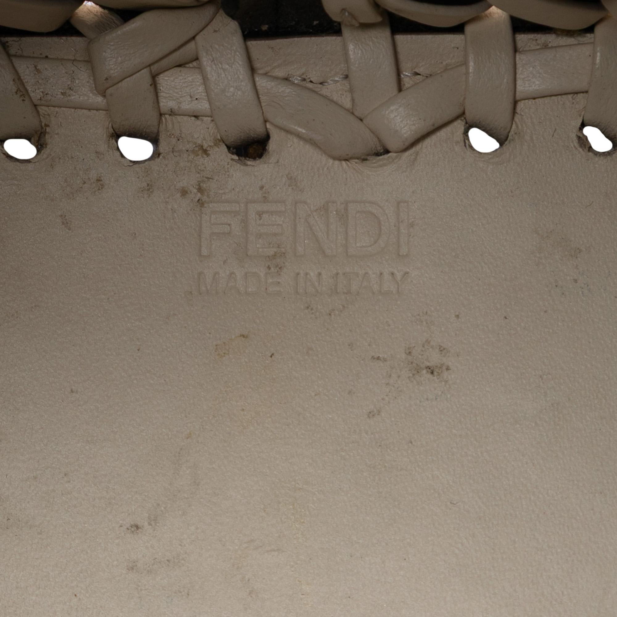 Fendi Mini Embossed Leather Whipstitch Mon Tresor Bucket Bag