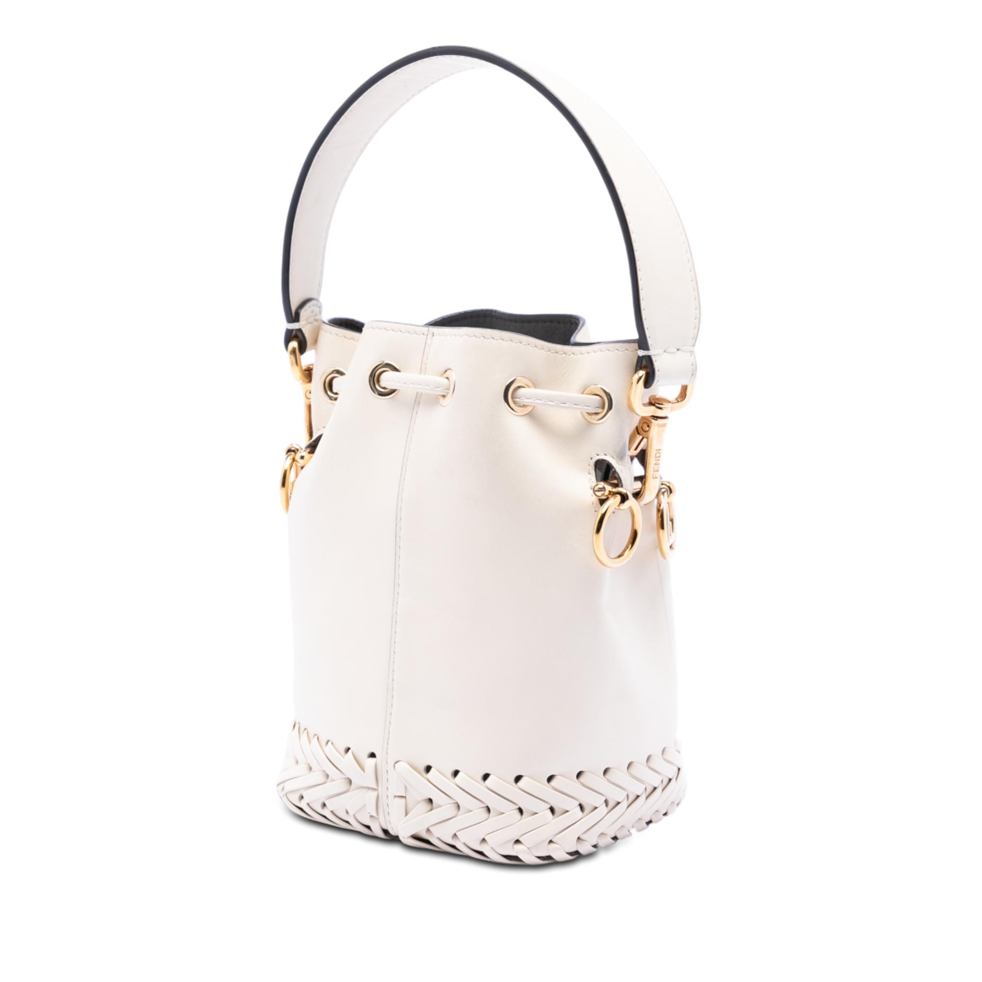 Fendi Mini Embossed Leather Whipstitch Mon Tresor Bucket Bag