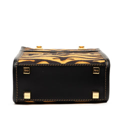 Fendi Mini Embroidered Canvas Tiger Print Sunshine Shopper Tote