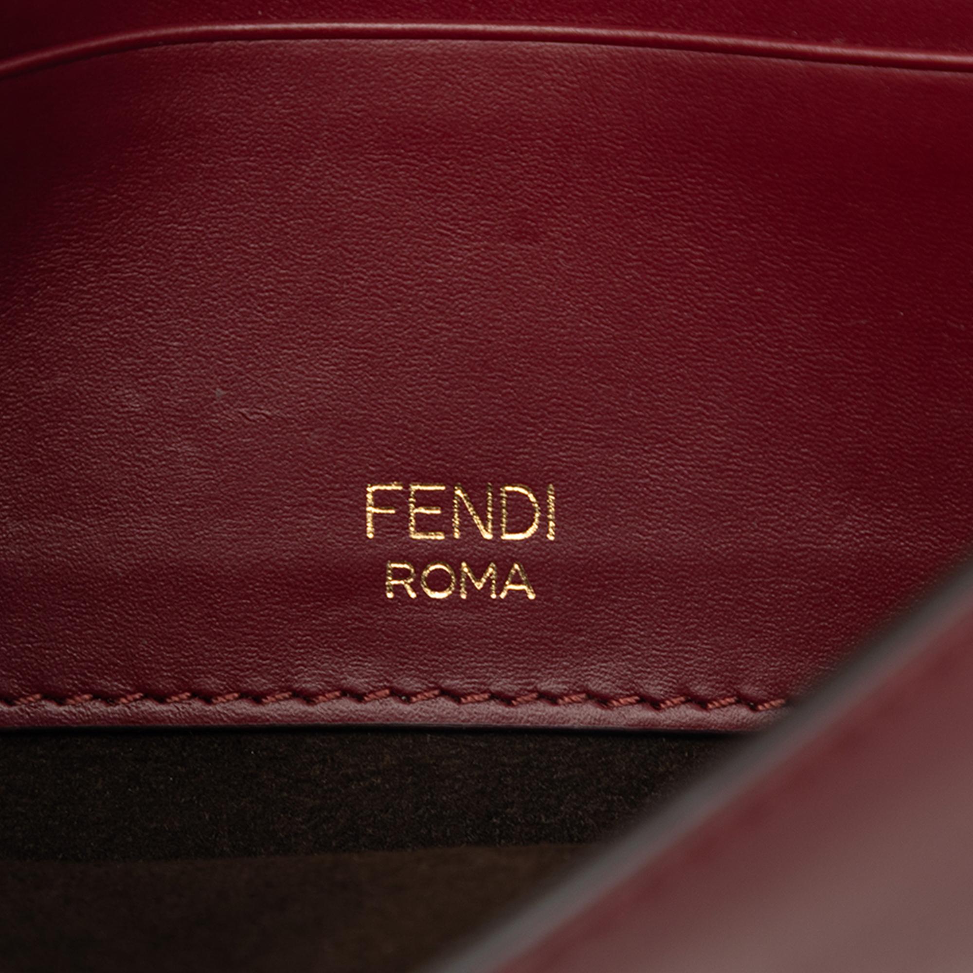 Fendi Mini Leather Flat Baguette Crossbody