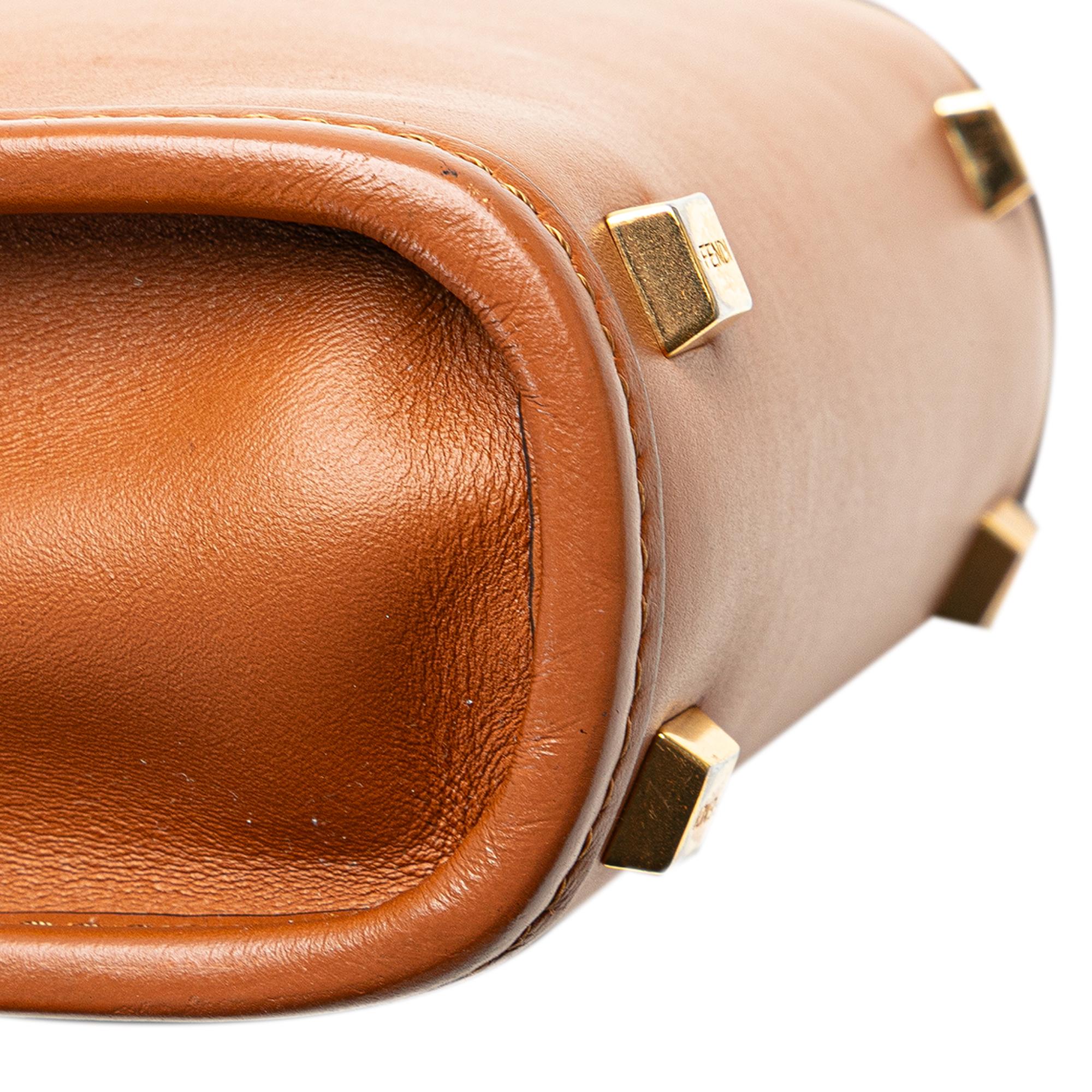 Fendi Mini Leather Sunshine Shopper Tote