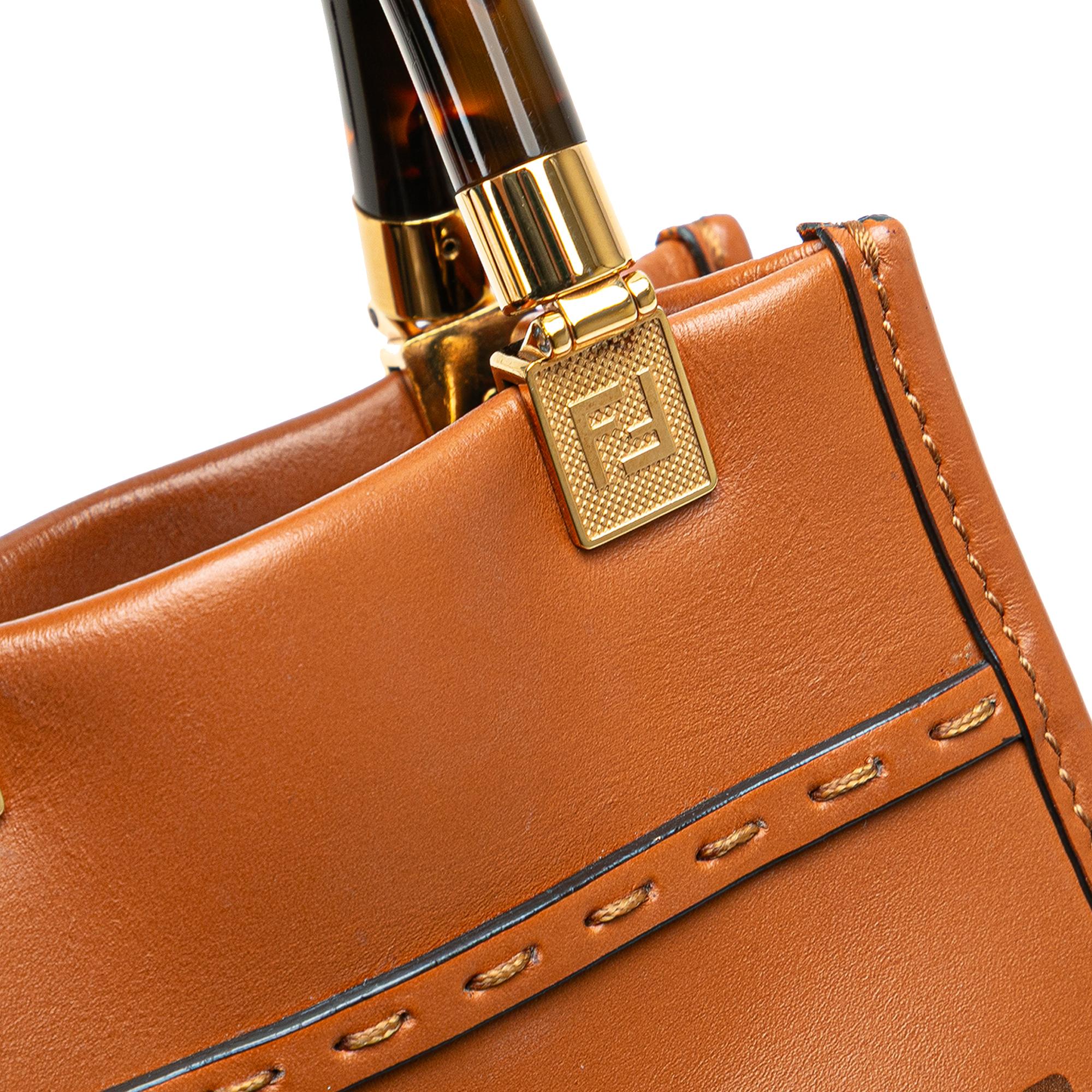 Fendi Mini Leather Sunshine Shopper Tote