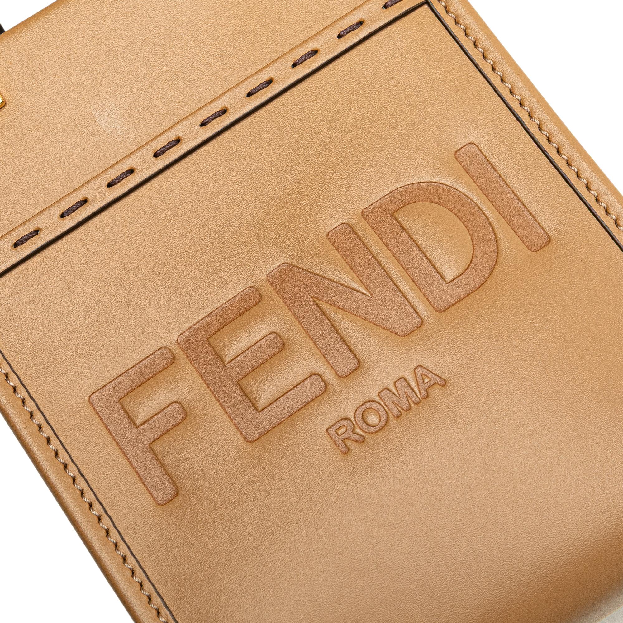 Fendi Mini Leather Sunshine Shopper Tote