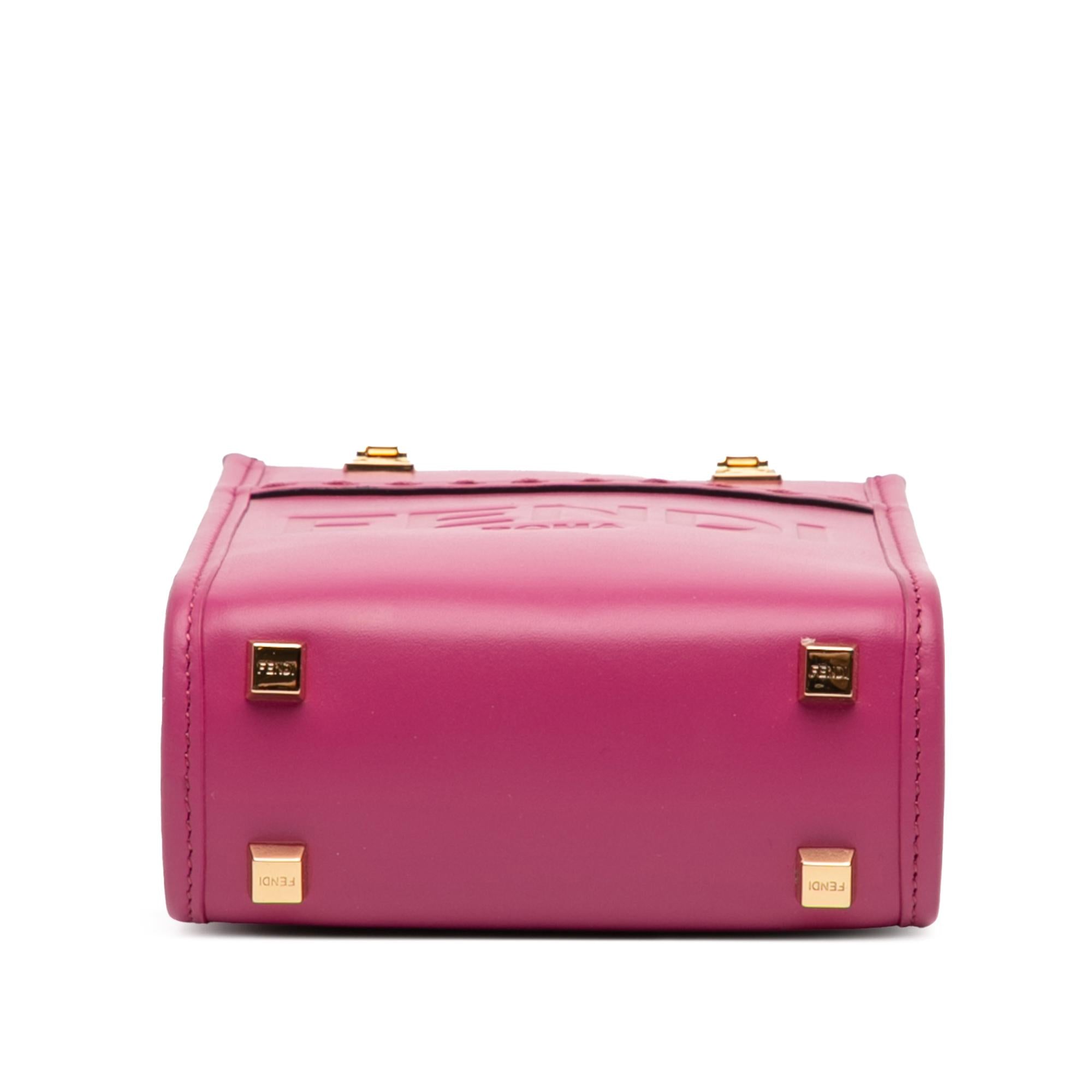 Fendi Mini Leather Sunshine Shopper Tote