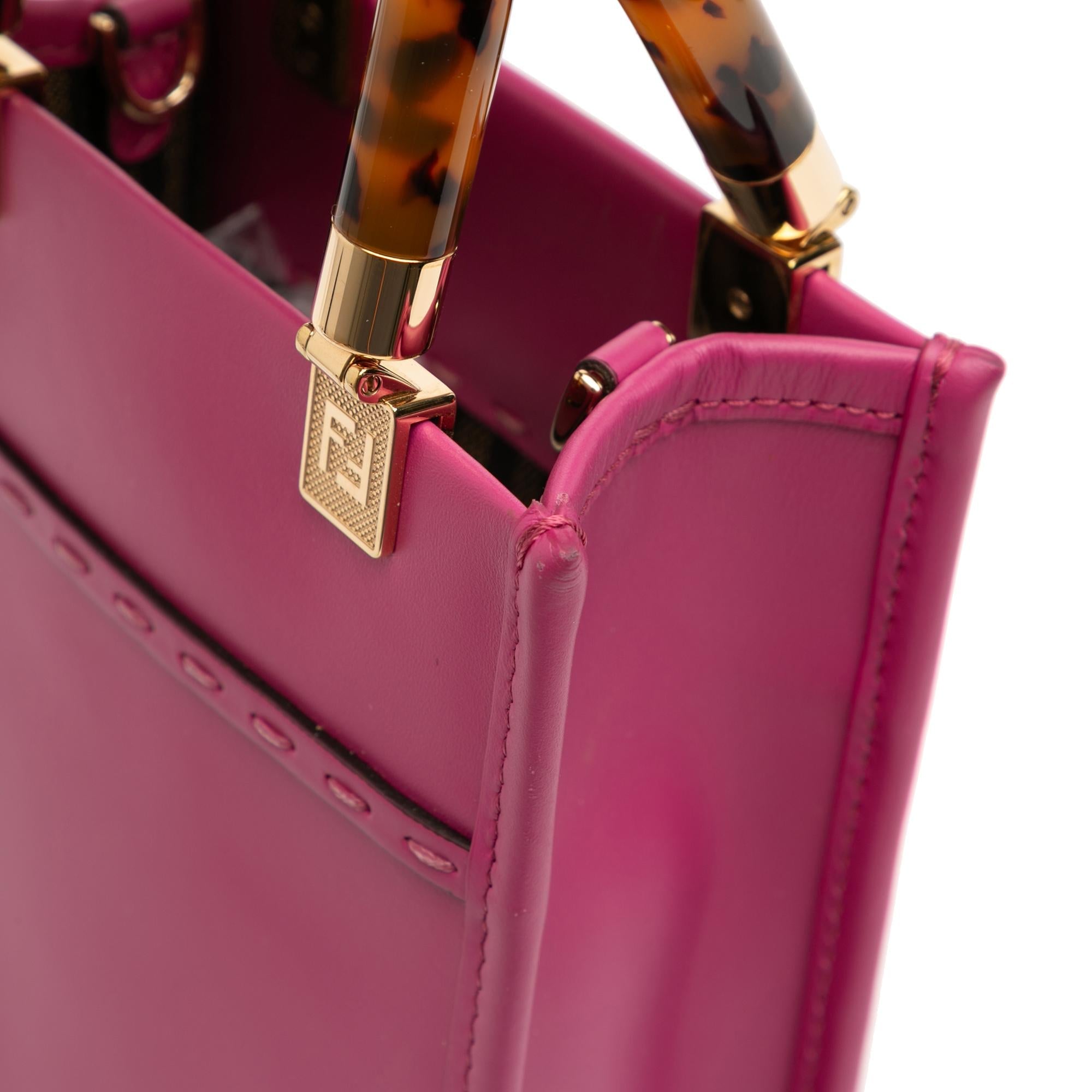 Fendi Mini Leather Sunshine Shopper Tote