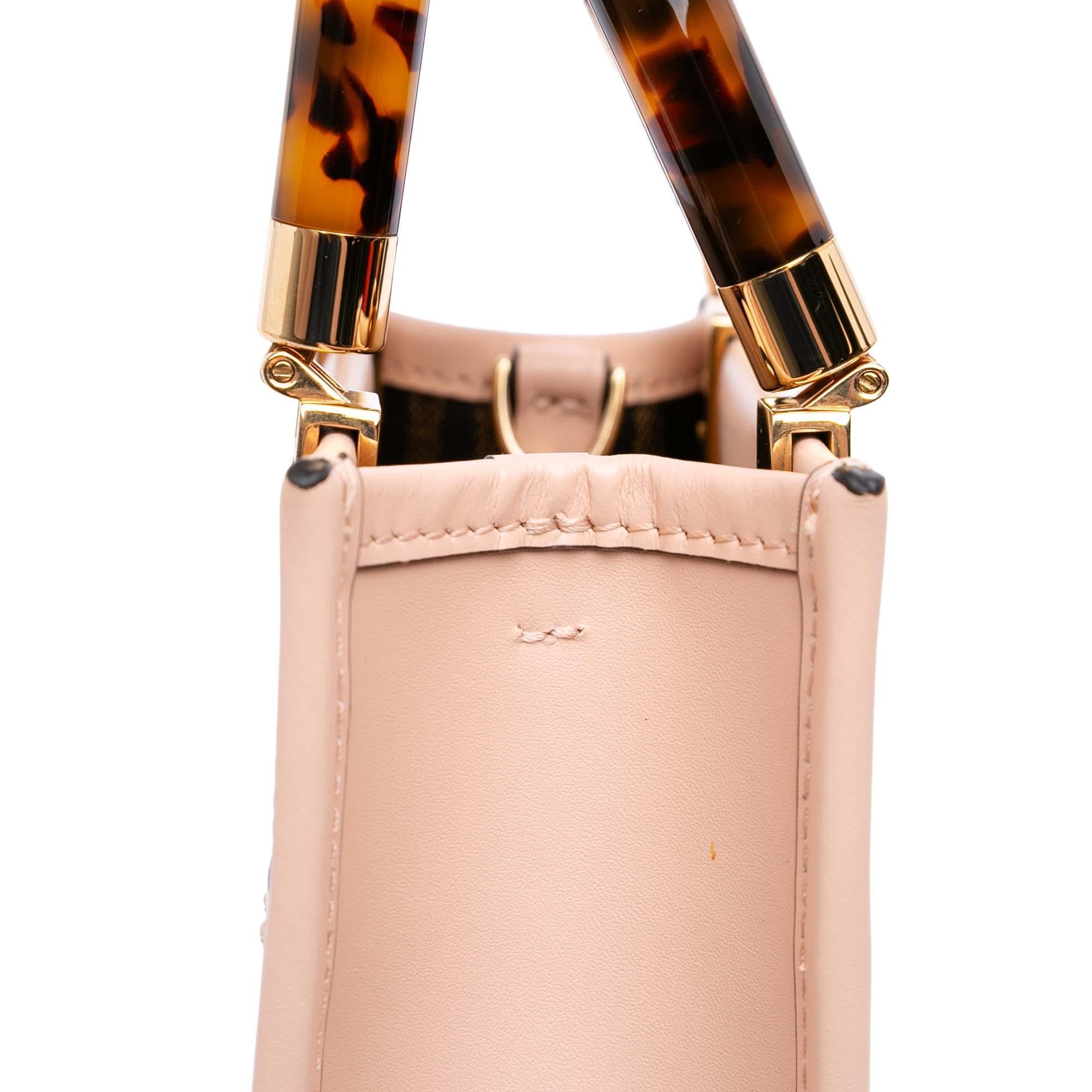 Fendi Mini Leather Sunshine Shopper Tote