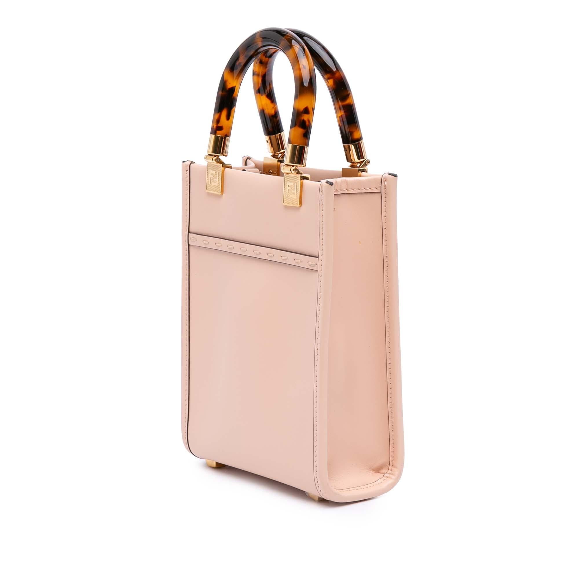 Fendi Mini Leather Sunshine Shopper Tote