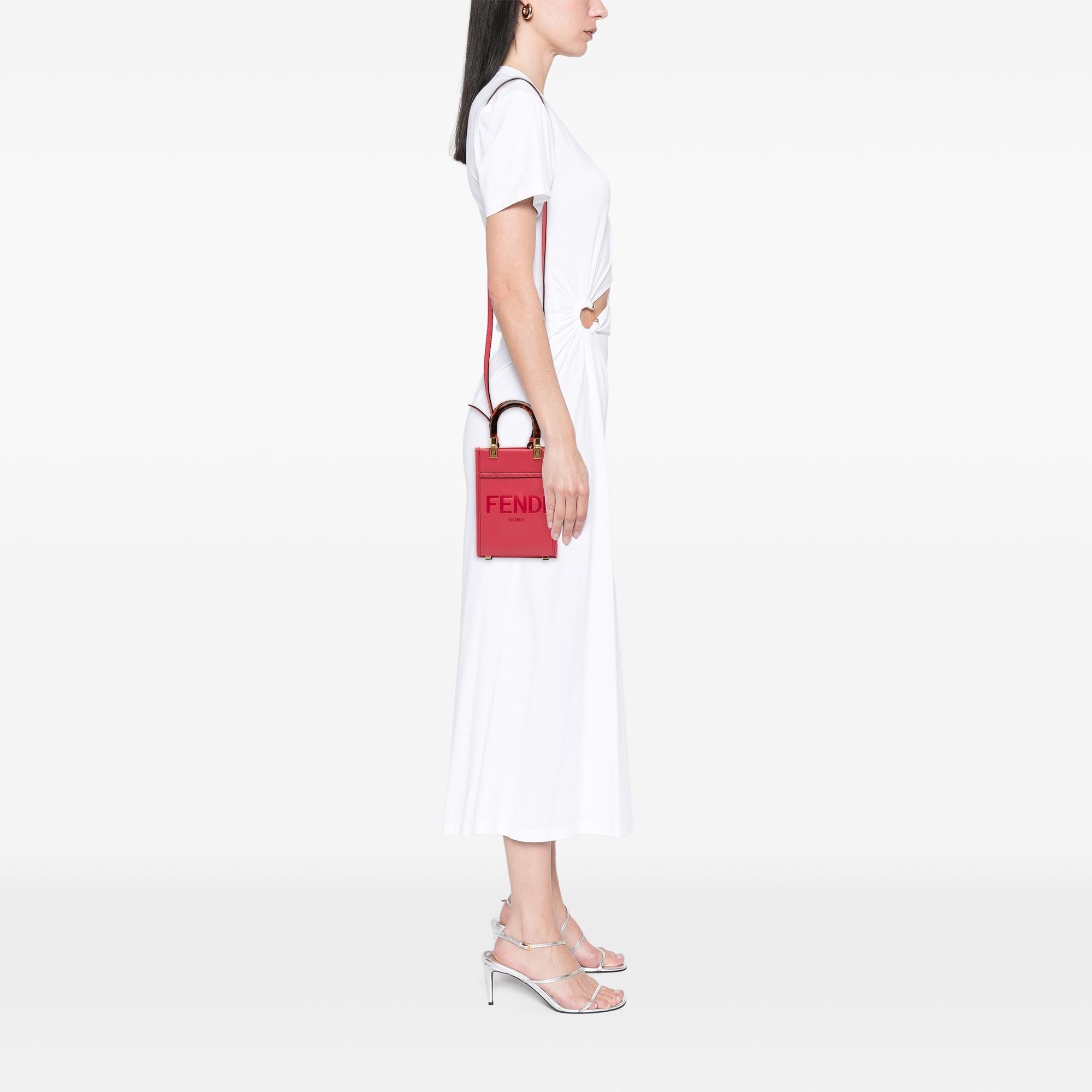 Fendi Mini Leather Sunshine Shopper Tote