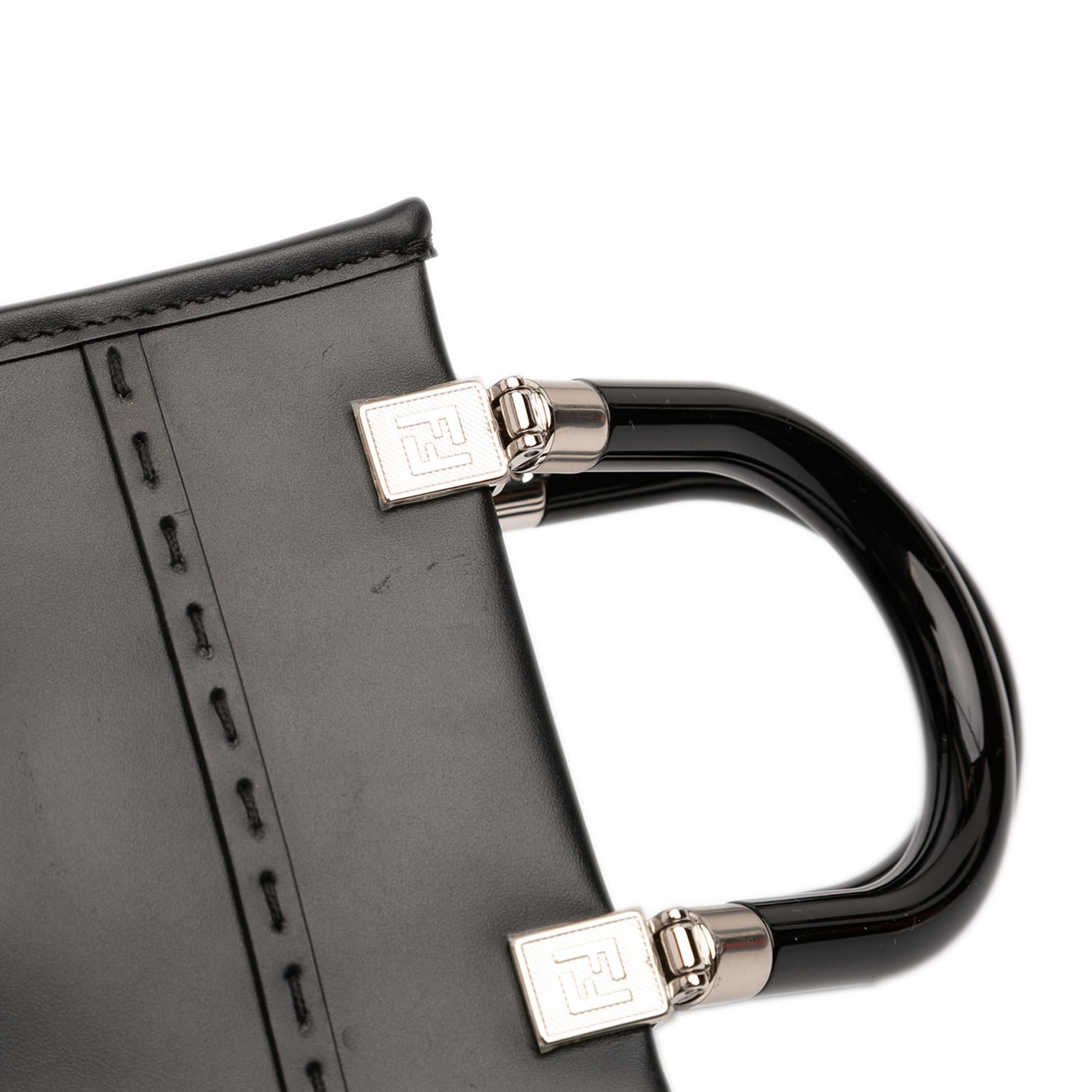Fendi Mini Leather Sunshine Shopper Tote