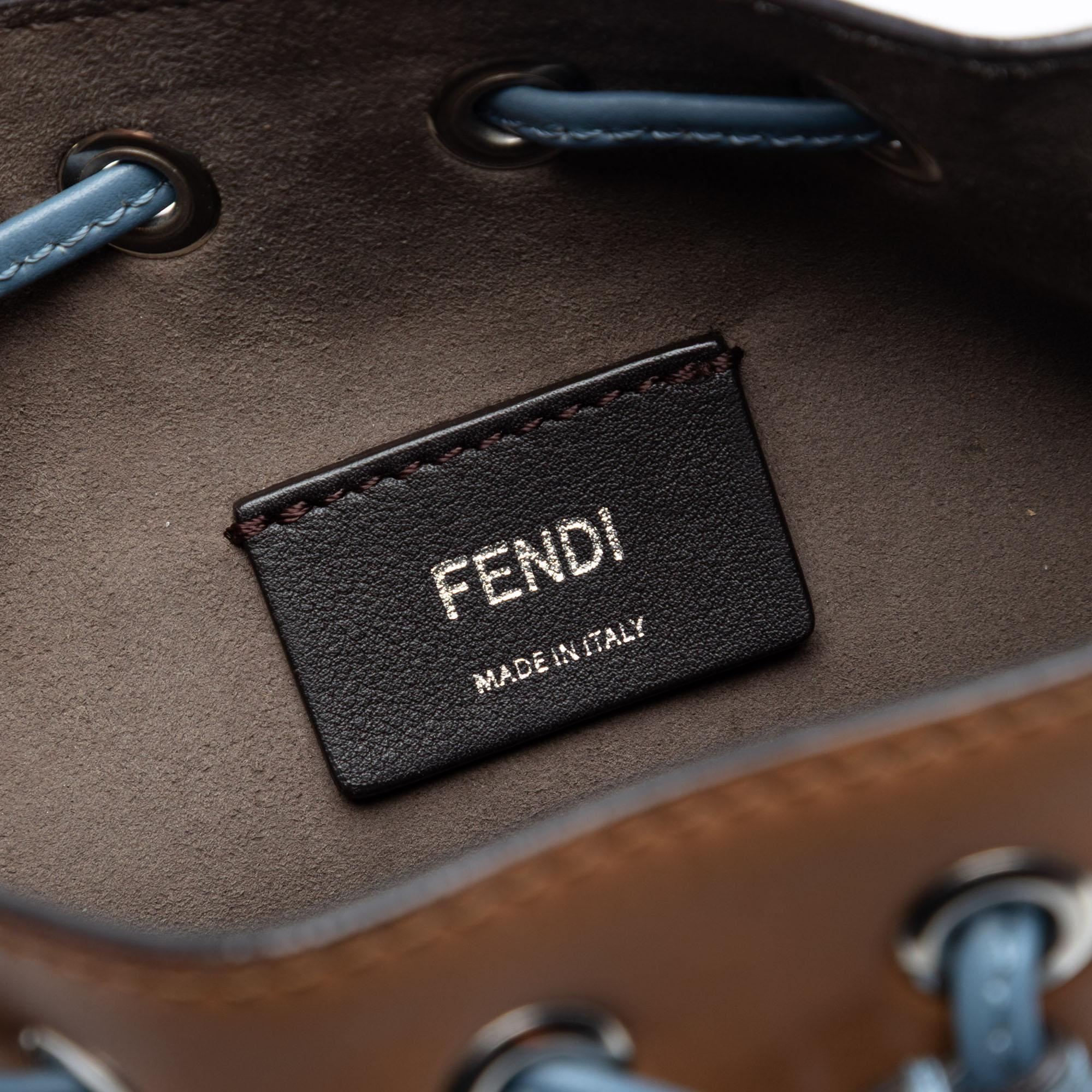 Fendi Mini Leather Whipstitch Mon Tresor Bucket Bag