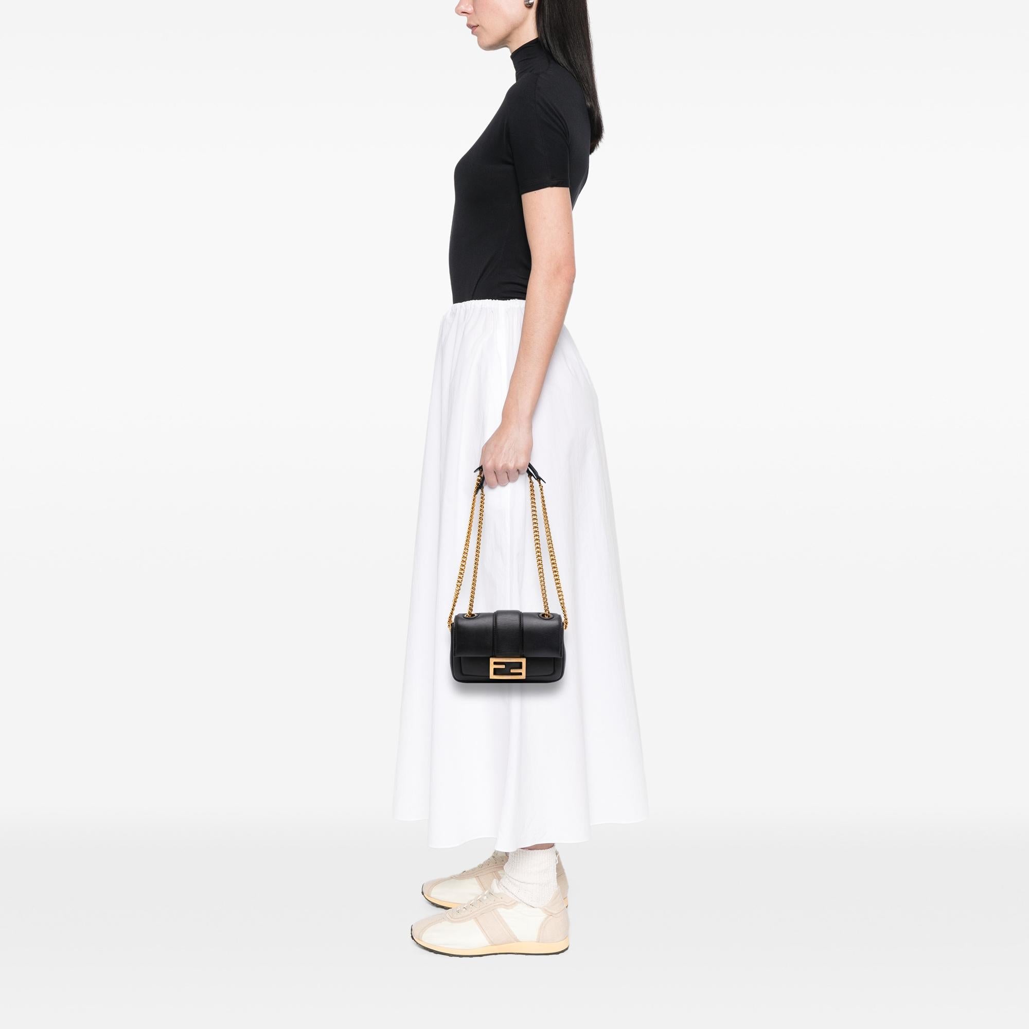 Fendi Mini Nappa Apolo Chain Baguette Shoulder Bag