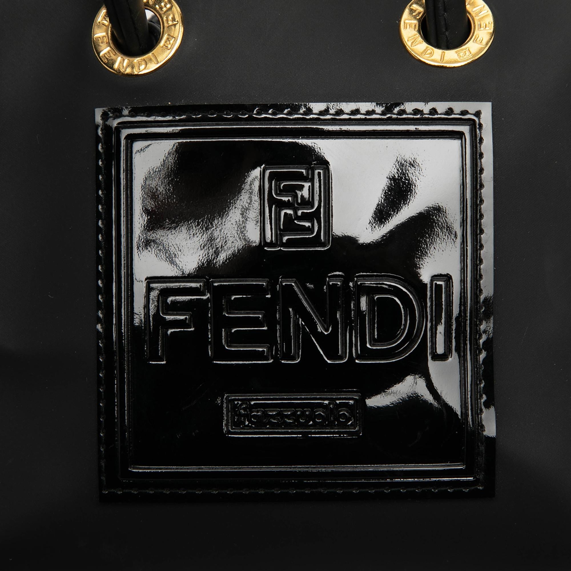 Fendi Mini Rubber FF Logo Shopper Tote