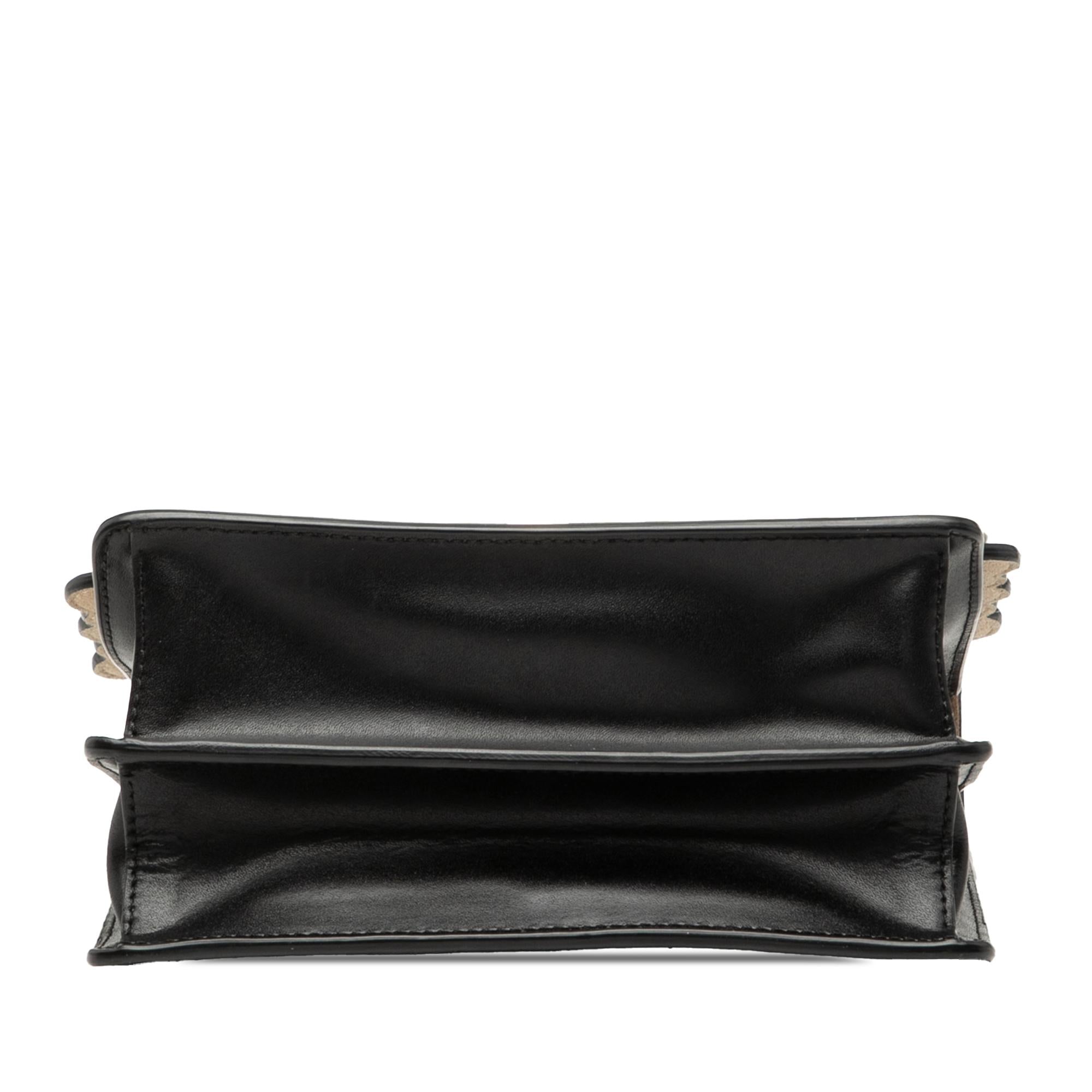 Fendi Mini Scalloped Leather and Pearls Kan I Crossbody