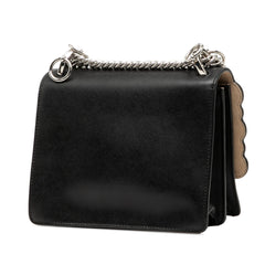 Fendi Mini Scalloped Leather and Pearls Kan I Crossbody