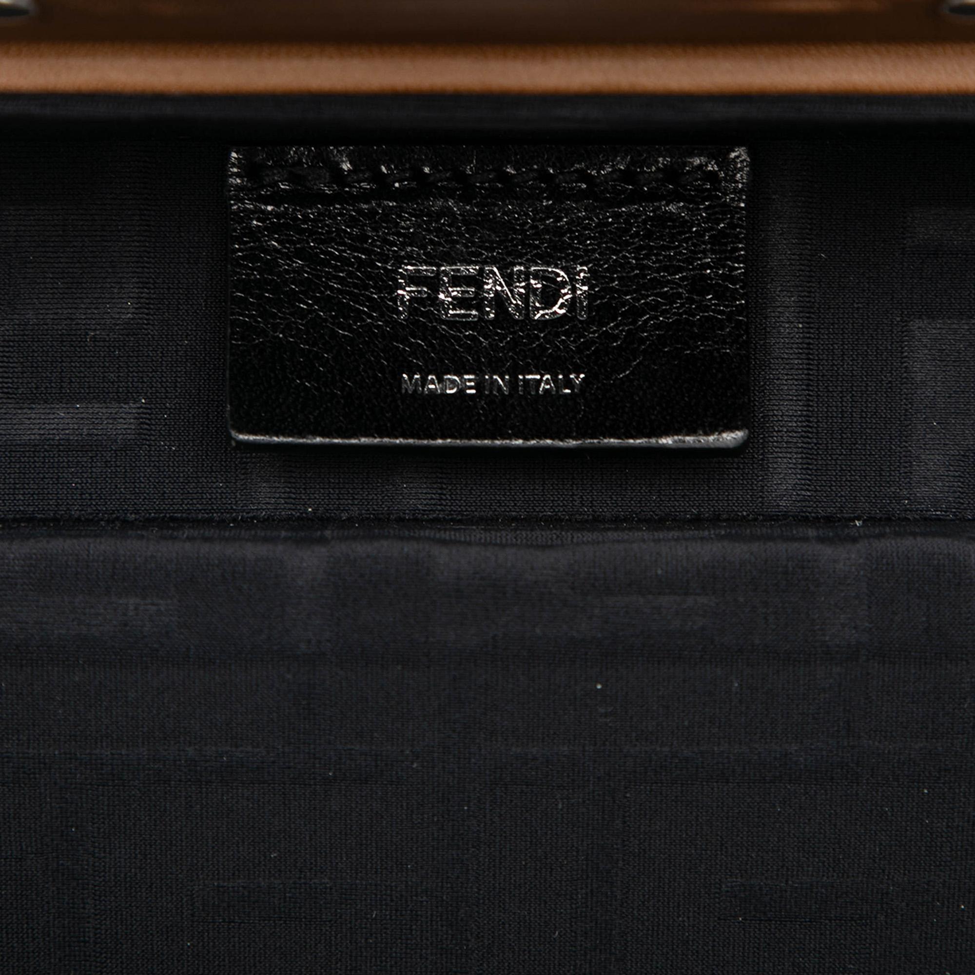 Fendi Mini Zucca Coated Canvas Trunk Baguette Crossbody