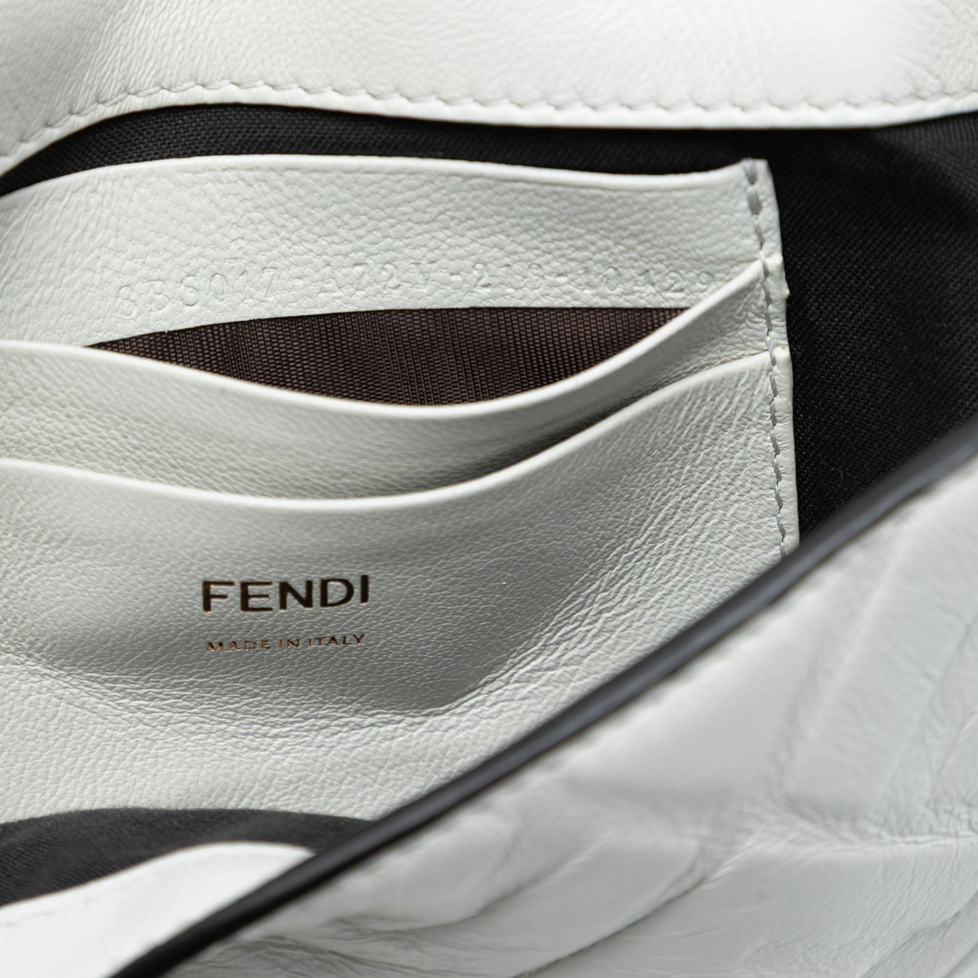 Fendi Mini Zucca Embossed Leather Baguette Satchel