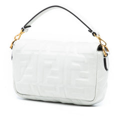 Fendi Mini Zucca Embossed Leather Baguette Satchel