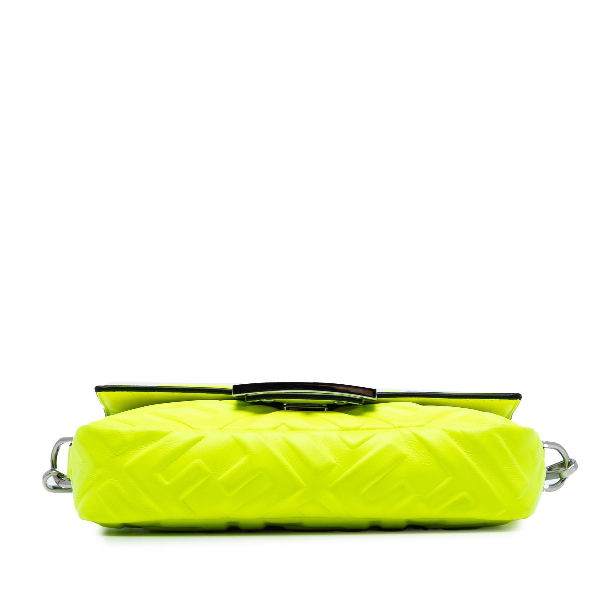 Fendi Mini Zucca Embossed Leather Baguette Satchel