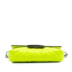Fendi Mini Zucca Embossed Leather Baguette Satchel