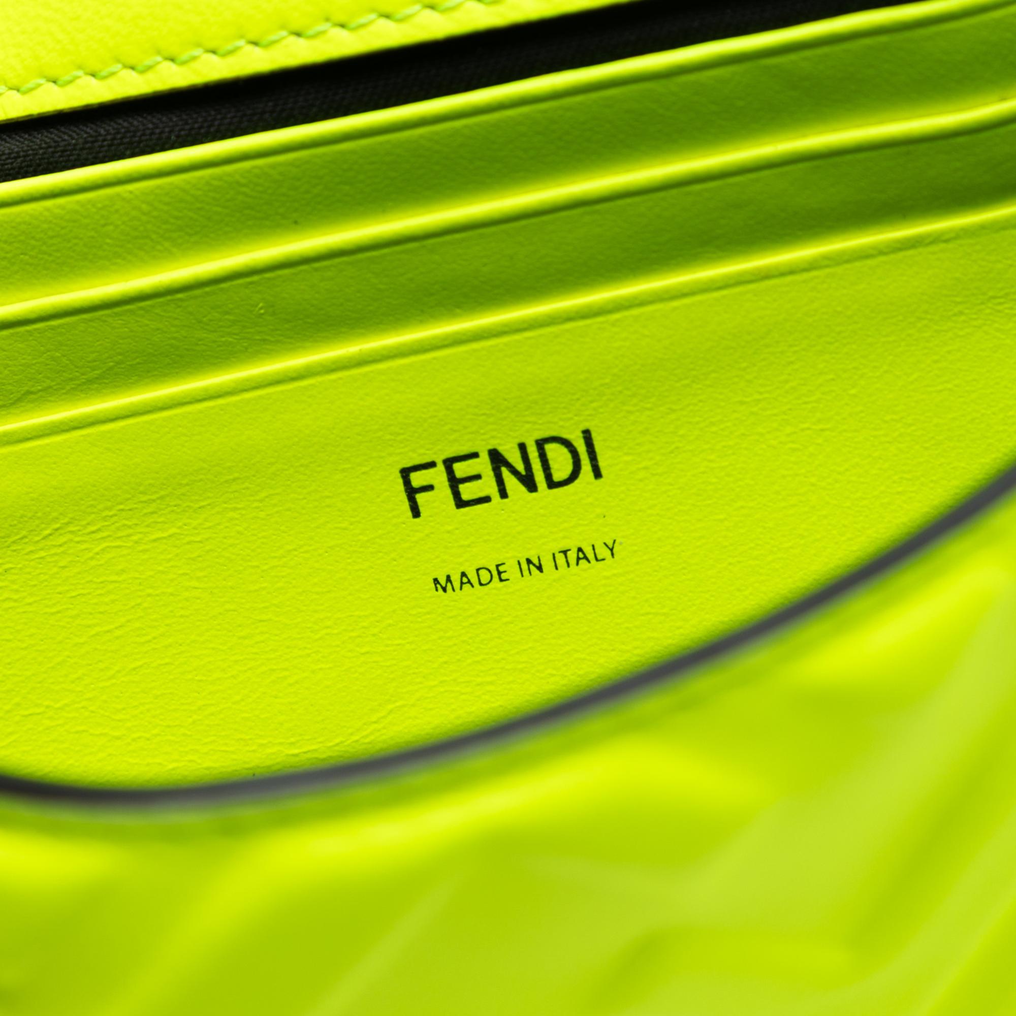 Fendi Mini Zucca Embossed Leather Baguette Satchel