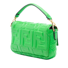 Fendi Mini Zucca Embossed Leather Baguette Satchel