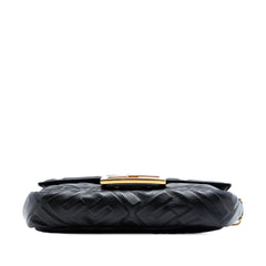 Fendi Mini Zucca Embossed Leather Baguette Satchel