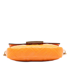 Fendi Mini Zucca Embossed Leather Baguette Satchel